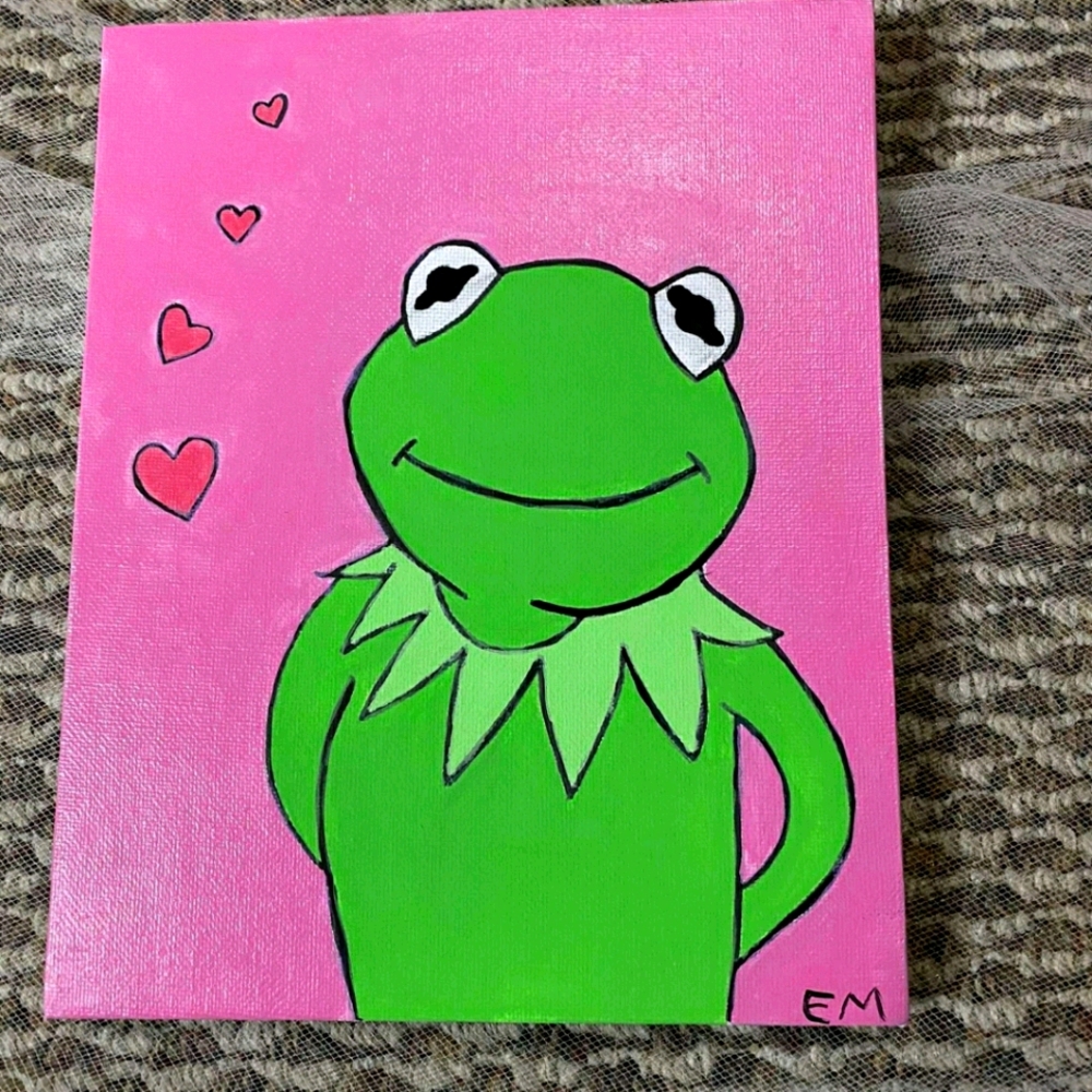 2/$20 Kermit the frog love painting